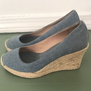 J.Crew Chambray Espadrille Wedges